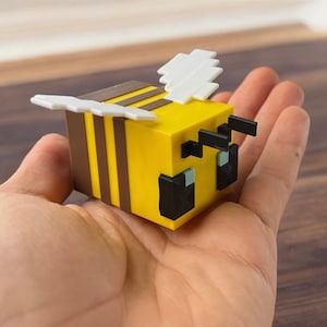 Customizable Pixelated Bee Ornament | Standalone Décor or Fan Pull | Adorable Hanging Bee for Home | Perfect Gift for Fans of Pixel Art