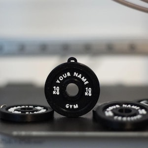 Custom Weight Plate Keychain | Personalized Gym Plate | Gym Gift & Accessory | Keychain for Fitness Enthusiast Gift | Your Name Gym Keyring