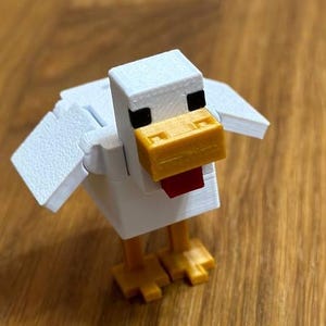 Articulating Chicken Figurine - 3D Printed Game-Inspired Desk Toy, Customizable Fun Collectible for Gamers & Enthusiasts