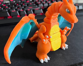 Flexi Dragon Figurine | Articulated Toy | Desk Decor and  Collectible Gift | Perfect for Fans of Creatures & Fidget Toys