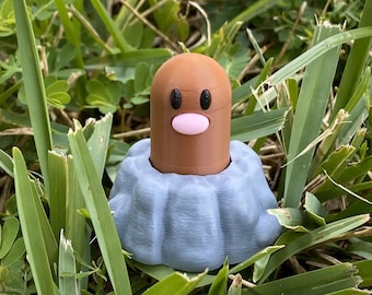 Retro-Inspired Diglett and Dugtrio Creature Fidget Toy | Fun Desk Accessory, Keyboard Keycap, and Stress Relief Tool for Gamers & Collectors