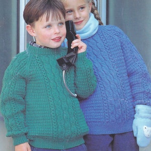 Girls Boys Sweater Knitting Pattern DK / 8 Ply Yarn PDF Pattern Childs Jumper 2 years to 10 years in English Only