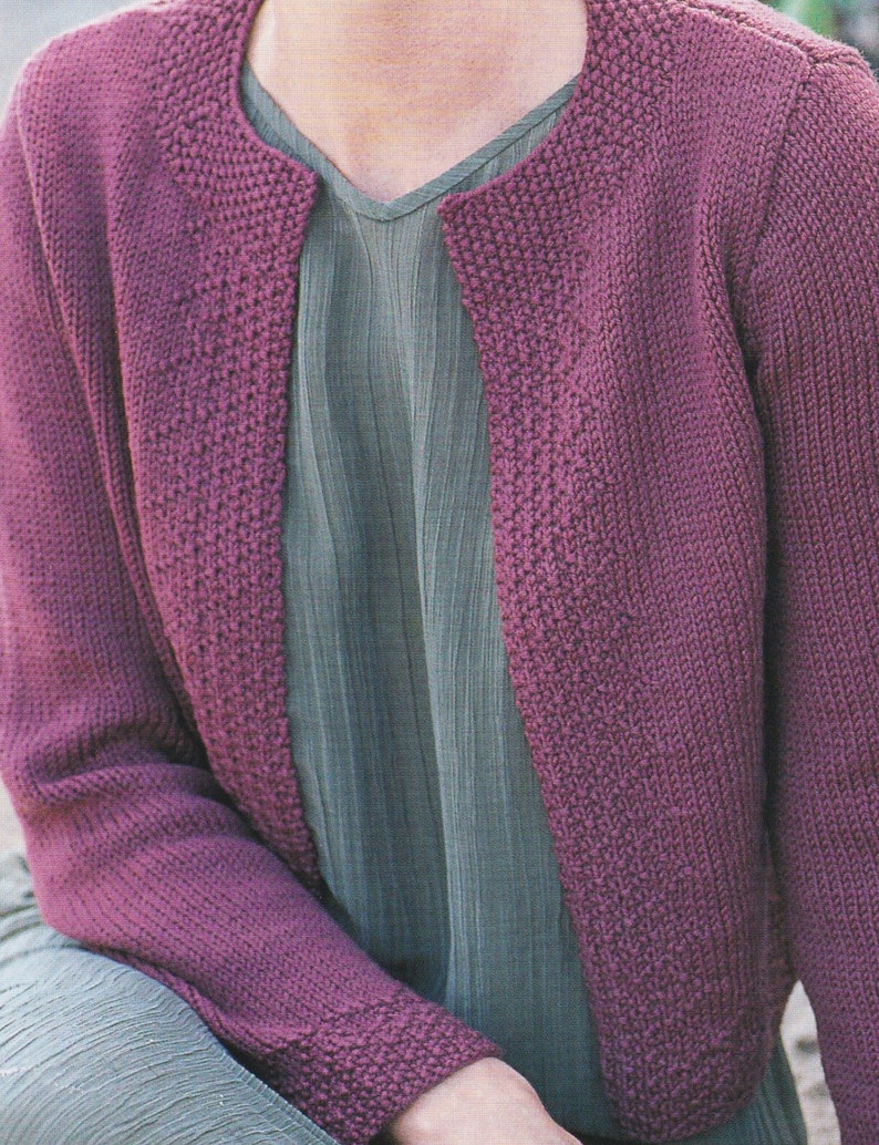Ladies Cardigan Knitting Pattern in Aran / Worsted Yarn Merino Aran