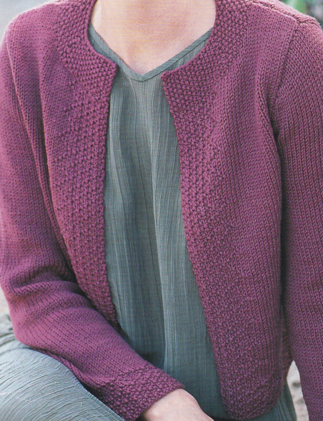 Ladies Cardigan Knitting Pattern in Aran / Worsted Yarn Womens Edge-to ...
