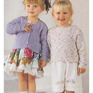 Girl&#39;s Cardigan & Sweater Knitting Pattern A Pretty Cardigan using DK / 8 ply yarn PDF Pattern 1 years - 11 years in English Only