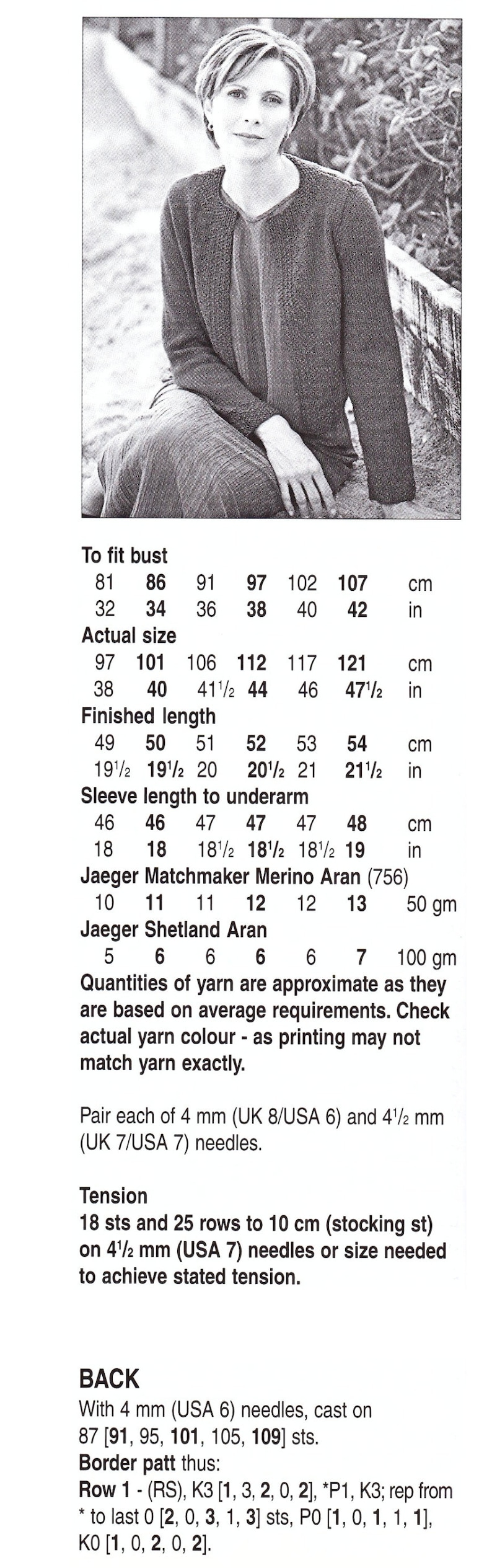 Ladies Cardigan Knitting Pattern in Aran / Worsted Yarn Merino Aran