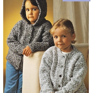 Chunky Knit Boys Jacket Cardigan Girls Childs Knitting Pattern Kids Quick-Knit PDF Pattern Bulky 22 - 30 ins 1 year to 10 years