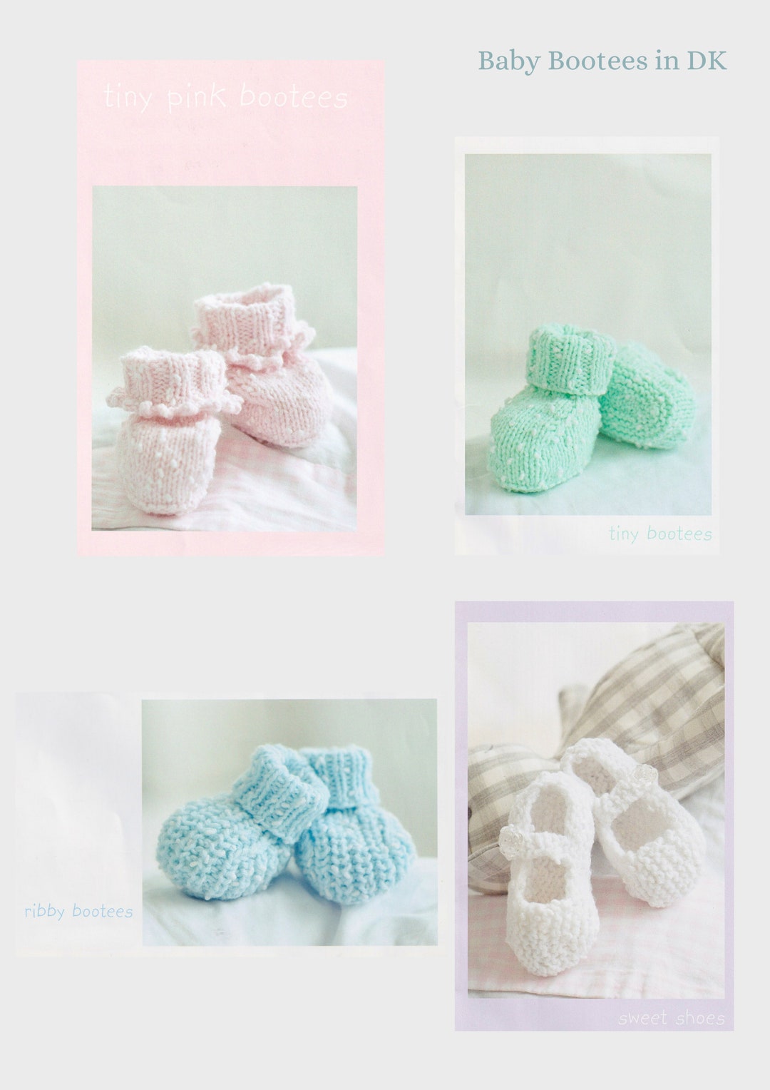 Baby Bootees Knitting Pattern DK Yarn 0-6 Months to 2 Years PDF Bootee ...