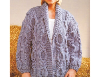 Ladies Jacket Super Chunky / Super Bulky Knitting Pattern Womens Cardigan Quick knit PDF Pattern in English Only