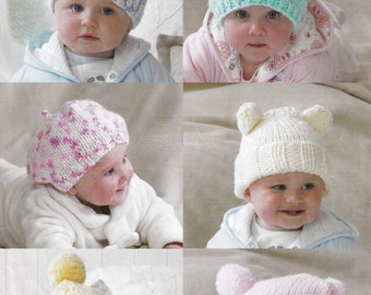 Baby Toddler Child Hats Knitting Pattern Vintage Chunky / Bulky Yarn  0-3 months to 5 years PDF Hat Pattern