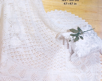 Baby Shawl Knitting Pattern Lace Blanket 3 Ply or 2 Ply Shawl Traditional Vintage Pattern PDF Etsy