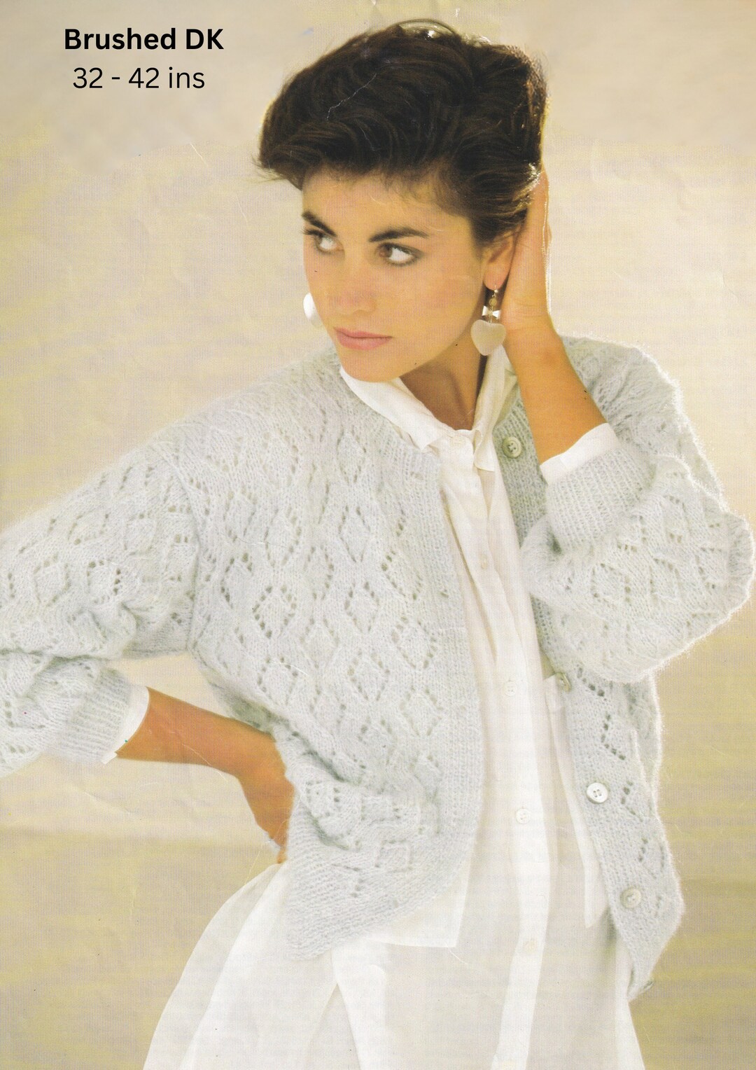 Ladies Cardigan Knitting Pattern Brushed DK / 8 Ply Womens Lace ...