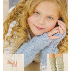 Socks, Leg Warmers & Fingerless Mittens Knitting Pattern DK / 8 Ply Yarn Child, Women, Mens, Girls Cable PDF Pattern in English