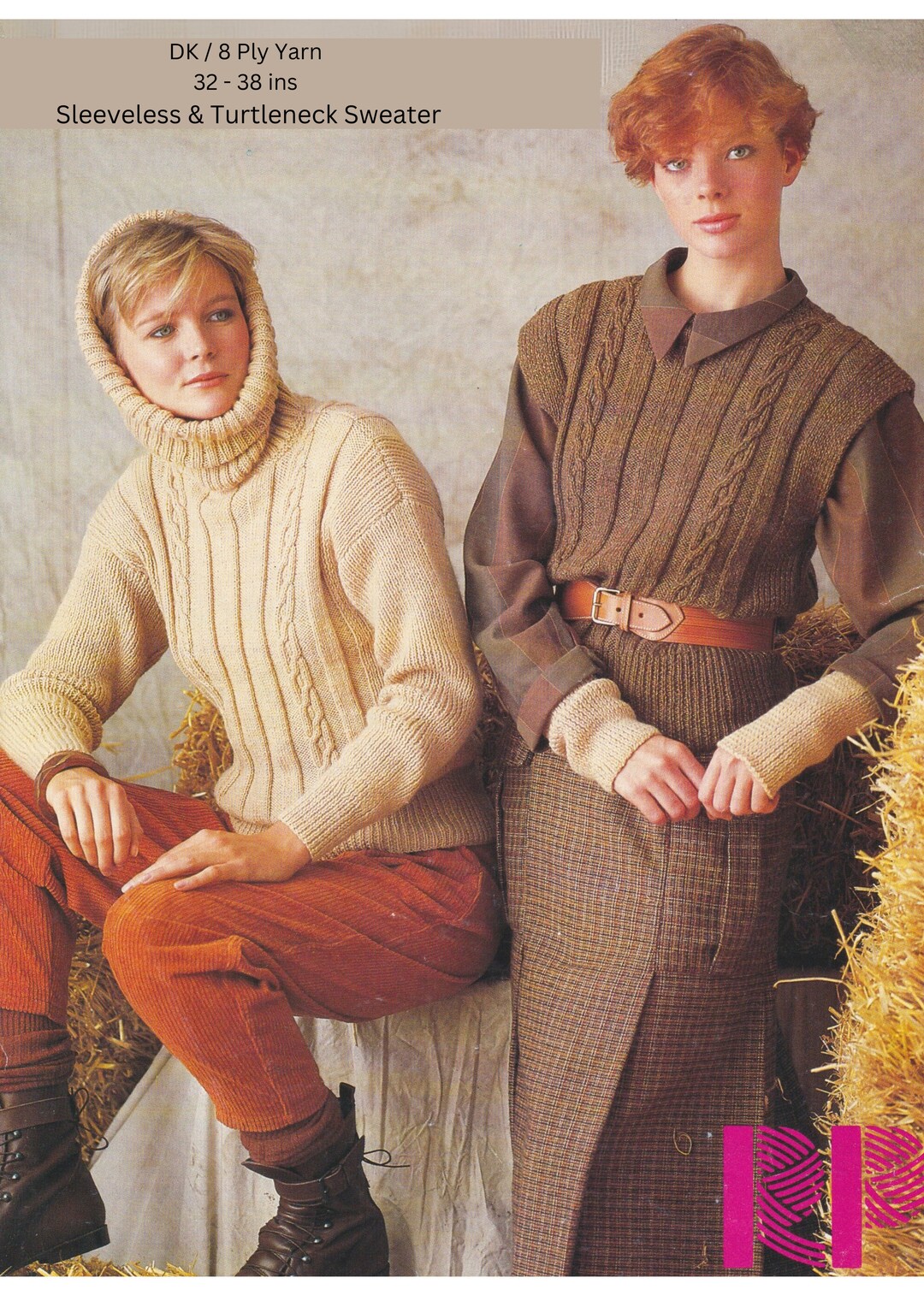 Ladies Sweater Knitting Pattern DK / 8ply Sleeveless Pullover Etsy UK