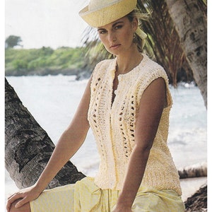 Sleeveless Top Knitting Pattern Summer Waistcoat Vest Chunky / Bulky Yarn Tank Tops Quick Knit PDF Pattern in English Only