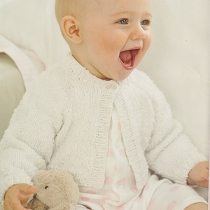 Baby Cardigan Knitting Pattern DK / 8 Ply Yarn to fit Newborn to 7 years Girls Boys Stocking Stitch Plain Cardigan PDF Pattern