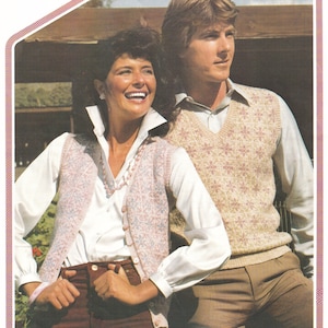 Waistcoat & Tank Top Knitting Pattern Pullover Fair Isle Pattern Icelandic Style Sleeveless Cardigan 4 Ply PDF Pattern in English Only