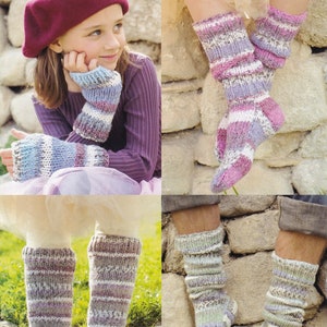 Socks & Leg Warmers Knitting Pattern for Child, Women, Mens, Girls Socks Chunky / Bulky PDF Pattern in English Only