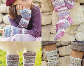 Socks & Leg Warmers Knitting Pattern for Child, Women, Mens, Girls Socks Chunky / Bulky PDF Pattern in English Only