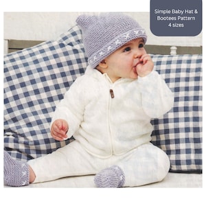 Baby Hat Knitting Pattern Beginners Pattern Easy Knit DK / 8 Ply  0-6 months to 3 years PDF Garter Stitch Hat Pattern in English Only