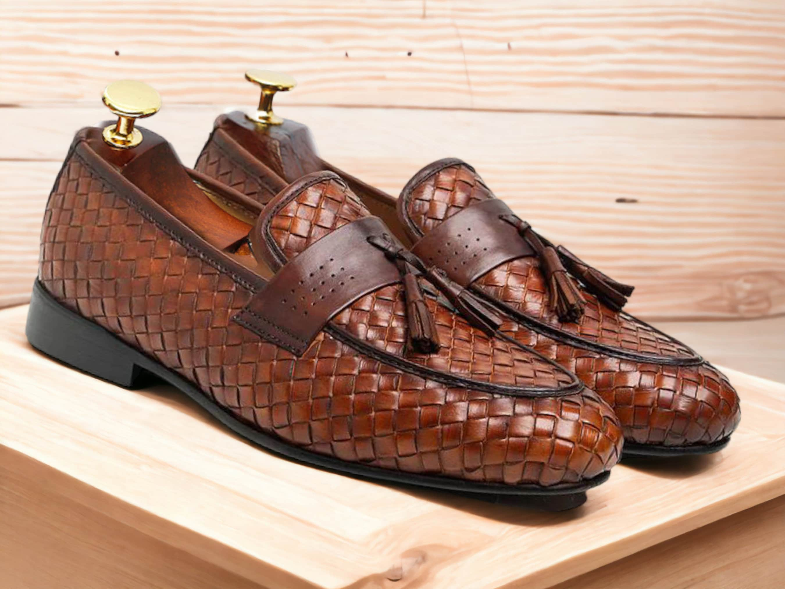 Woven Leather Shoes -  UK