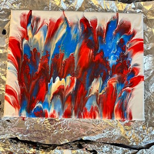 Original Acrylic Floral Painting: 8x10 Resin Art
