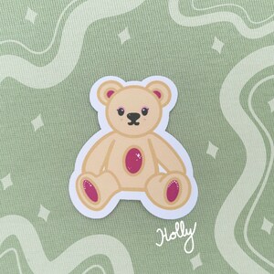 Holly Girly Bear Sticker | 3in. Weatherproof Sticker