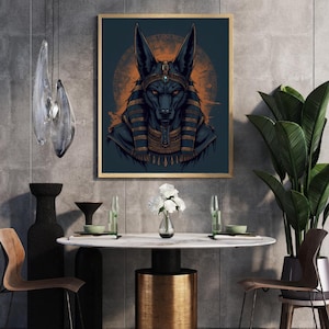 Anubis Canvas Print: Egyptian God Wall Art, Dark Mythology Decor