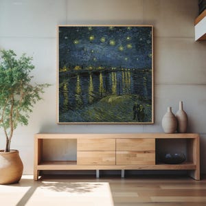 Sternenklare Nacht über der Leinwand Wandkunst, Van Gogh Druck, berühmte Gemälde, Sternenhimmel-Dekor, romantisches Geschenk, Kunstwerk von Museumsqualität