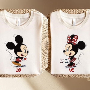 Disney Couples Mickey And Minnie Mouse Love  Shirt, Mickey And Minnie Matching Tee, Magic Kingdom Family Shirt, Disney Valentine Day Shirt