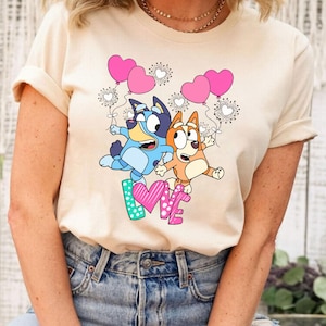 Blue Love Shirt, Blue Dog Shirt, Bing Shirt, Matching Blue Dog Shirt, Love shirt, Blue and Friends Shirt, Cartoon Family 2025 Shirt