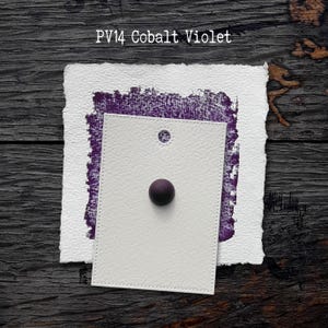 PV14 kobaltviolet: handgemaakte aquarelverf, staal van kunstenaarskwaliteit op stippenkaart