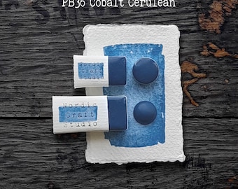 PB36 Azul Cobalto Cerúleo - Pintura de acuarela hecha a mano de calidad profesional para artistas