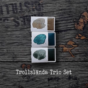 Trollslända Trio Set: handgemaakte aquarelverf van kunstenaarskwaliteit in halve en volledige schalen