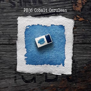 PB36 Cobalt Cerulean - Handgemaakte aquarelverf van kunstenaarskwaliteit in halve en volledige schalen