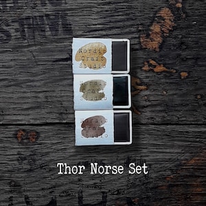 Thor Norse set - handgemaakte aquarelverf van kunstenaarskwaliteit in halve en volledige pannen