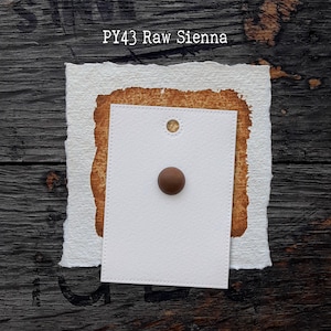 PY43 Raw Sienna - Handgemaakte aquarelverf van kunstenaarskwaliteit op stippenkaart