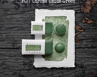 PG17 Chromoxidgrün – Handgeschöpfte Aquarellfarbe in professioneller Künstlerqualität