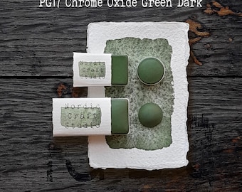 PG17 Chrome Oxide Green Dark - Handmade Watercolour Paint of Professional Artist Quality