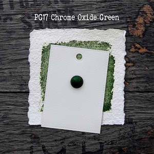 PG17 Chrome Oxide Green - Tinta aquarela feita à mão com qualidade de artista em cartão de pontos