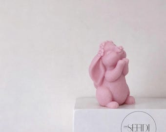 Rosa Häschen Seife: Handgemachtes Gastgeschenk für Babyparty, Hochzeit, Ostern