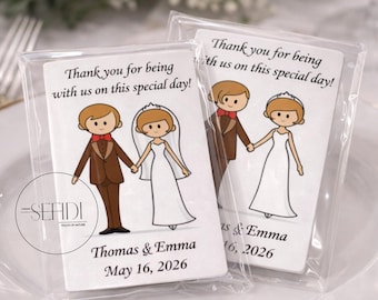 Personalisierte Hochzeit Magnete | Benutzerdefinierte Paar Favor, Namen & Datum