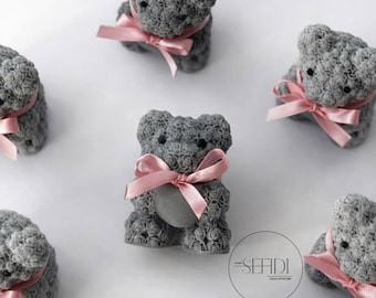 Handgemachte Mini Teddybär Seife | Geschenk mit Schleife