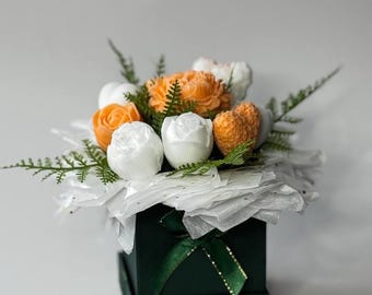 Handgemachtes Blumen Seifenbouquet | Handwerker Blumen-Seifen-Geschenkbox
