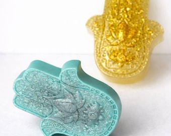 Handgemachte Hamsa Seife | Lotus Design, spirituelles Geschenk