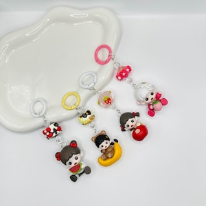 Zora Fruit Figures Hand Painted Bead Keychain | Bag charm | Phone charm | Handmade Beads | Popmart Bead