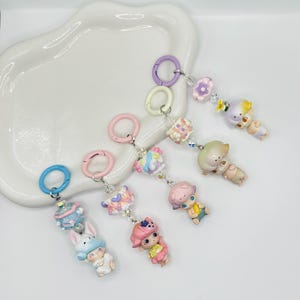 Dimoo figures Hand Painted Bead Keychain | Bag charm | Phone charm | Handmade Beads | Popmart Bead
