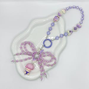 Purple Dimoo Metal Bead Keychain | Bag charm | Phone charm | Handmade Beads | Popmart Bead