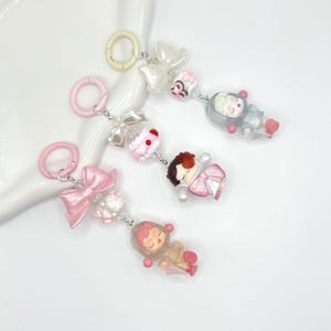 Skullpanda Mini Figures Keychain | Pop Bean | Hand Painted Bead Keychain | Bag charm | Phone charm | Handmade Beads | Popmart Bead