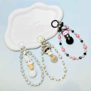 Pop Bean Hand Painted Bead Keychain | Bag charm | Phone charm | Handmade Beads | Popmart Bead